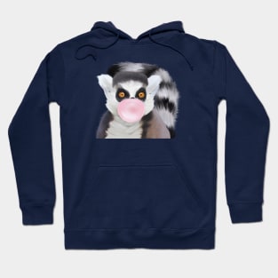 Bubblegum Blowing Ring-Tailed Lemur Hoodie